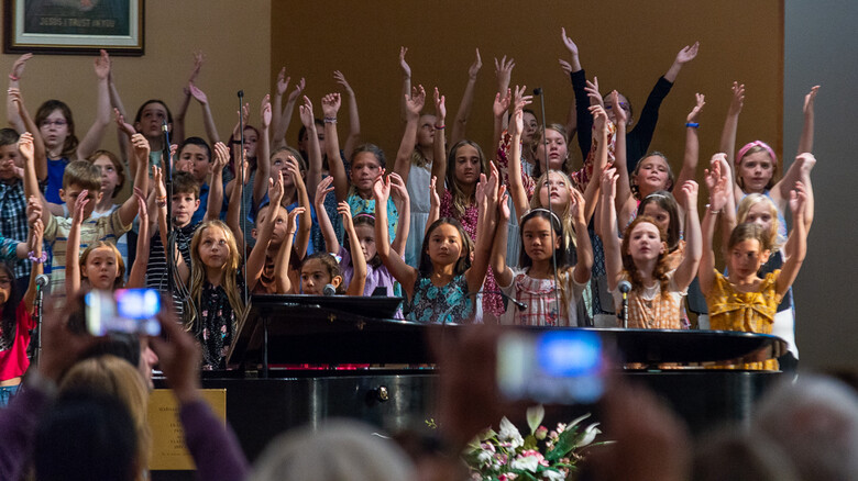 Students singing